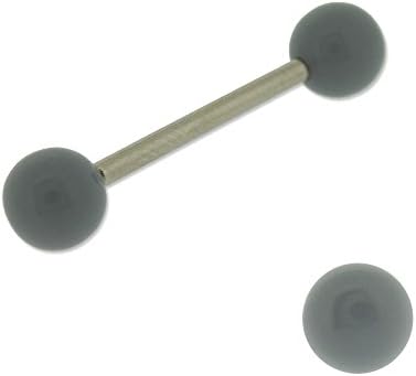 tongue Acrylic Barbell Ring with Yellow Grey Ball