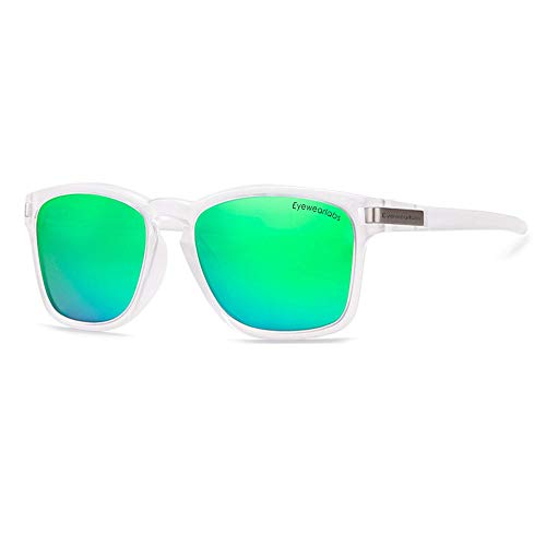 Eyewearlabs Polarized Square Men Sunglasses -(CCrystalSC1EL1091|54|Green lens)