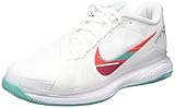 Nike Damen Court Air Zoom Vapor Pro Tennis Shoe, White/Washed Teal-Habanero Red, 40.5 EU