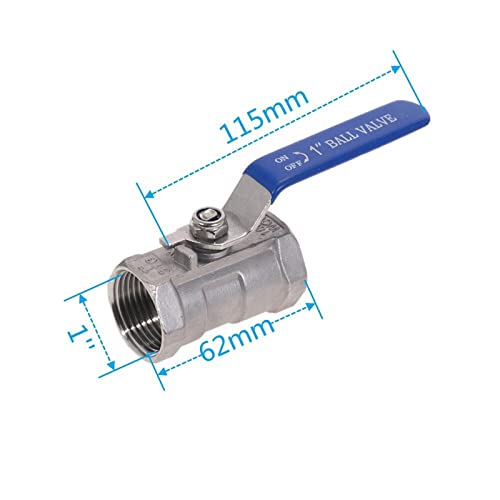 Válvula de bola de acero inoxidable SS304 con rosca hembra de 3/8 pulgadas 3