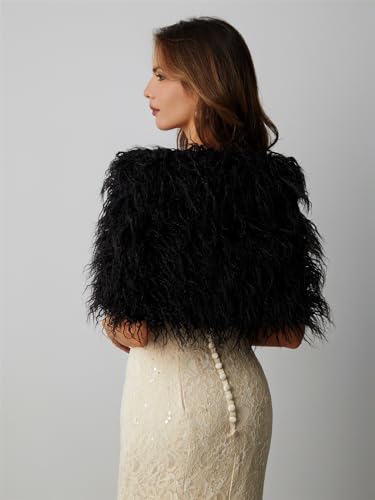 Warm Faux Fur Wraps Shawls,Women's Shrug Scarf for Cover up for Wedding Evening Party2