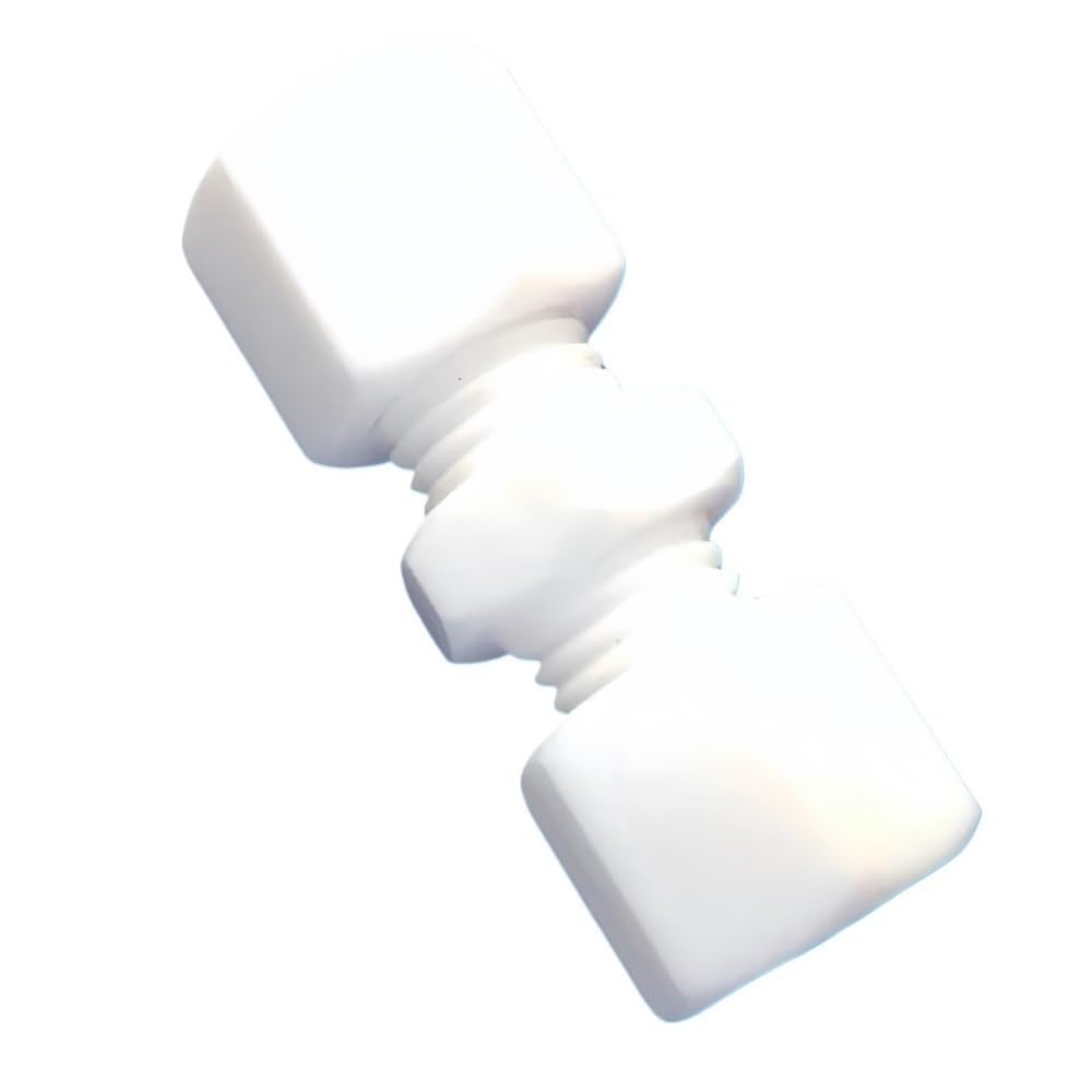 Tube Connector 1pc Sturdy PTFE Compression Union Fitting, Reducer Plumbing Coupler Connection Leak-Resistance(6MM*10MM)