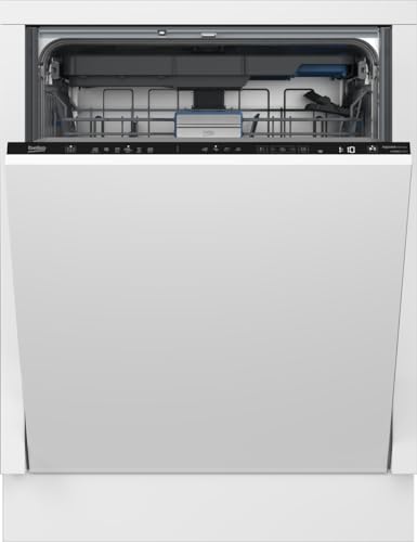 Beko BDIN36541P Geschirrspüler 60 cm, einbau und vollintegriert, für 15 Maßgedecke, 6 Programme, 5 Zusatzfunktionen, 3 Spülebenen, PowerIntense, SilentWash, SelfDry, SensorAdapt, weiß