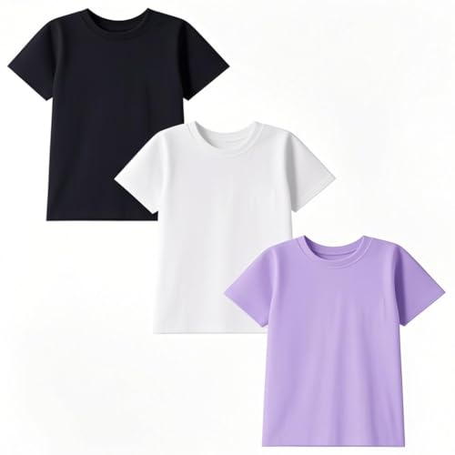 Image of Girls Short Sleeve Tee Shirts Kids Summer Crewneck Tops 5-14 Years