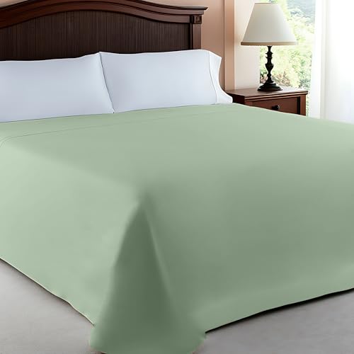 Sábana Encimera de Microfibra 215x250cm para Cama de 150cm - Encimera Super Suave, Transpirable Lavable a Maquina - Color Verde