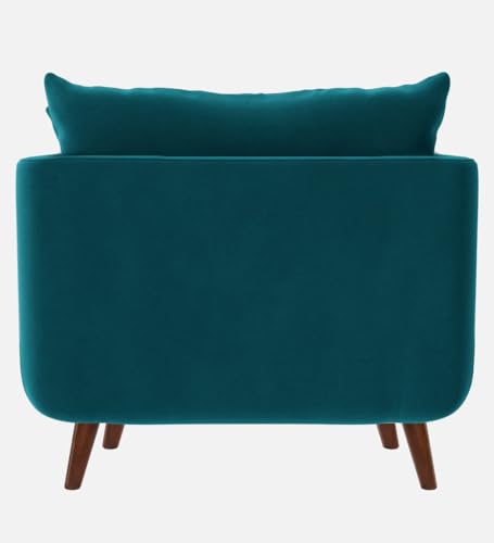 Image of Rejol Velvet 1-Seater Sofa Luxurious Comfort for Living Rooms and Offices (Teal Blue, Armchair)