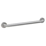 Bobrick 5806x42 304 Stainless Steel Straight Grab Bar with Concealed Mounting and Snap Flange, Satin Finish, 1-1/4