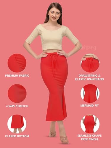 Image of Women's Perfect Curvy Look Saree Shapewear (Fish Baby Pink 2XL S90)