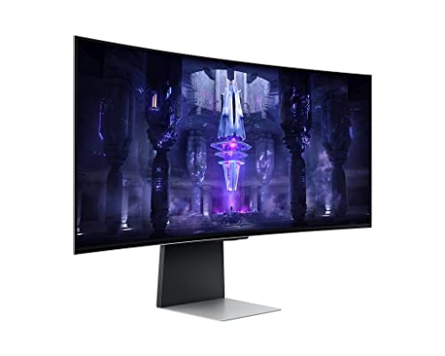 Monitor Gaming Odyssey OLED G8 (S34BG850), Curvo (1800R), 34'', 3440x1440 (WQHD), 21:9, HDR10+, OLED, 175 Hz, 0,1 ms, Freesync Premium, Micro HDMI, USB-C, Mini-DP, WiFi, Bluetooth, Casse, HAS - Monitor - Immagine 1