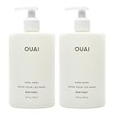 OUAI Hand Wash Full Size, Dean Street - Liquid Hand Soap with Jojoba, Avocado, & Rose Hip Oil for Replenished Skin - Gentle Exfoliating Kitchen & Bathroom Soap - (2 Pack, 16 Fl Oz Each)