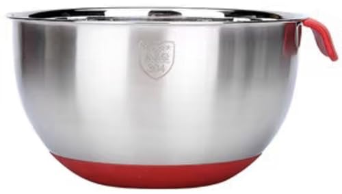 ミキシングボウル 深型ボウル ミキシングボール ベーキング/パンサラダ料理/卵泡立て サラダボウル 目盛り付き 食品グレード304ステンレス鋼製 ハンドル付き/蓋付き 滑り止め 使いやすい 食洗機対応 調理器具 キッチン用品 家庭用 業務用(24cm,ハン