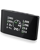 Qxpztk 10 in 1 Indoor Air Quality Monitor with Portable Sensors for CO2, PM2.5, Temperature & Humidity,VOC Sensor and AQI,Accurate Formaldehyde,CO2 Detector,Suitable for Home,Black E1