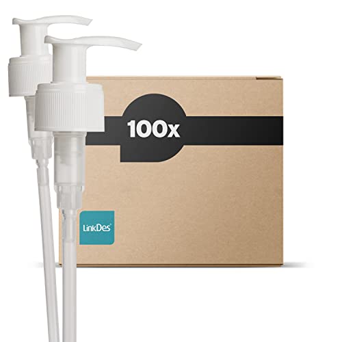 LinkDes® Pumpspender 28mm, 28/410 für 500ml Desinfektionsgel, Handdesinfektion, Dosierspender, Seife, Shampoo (100x) Cover