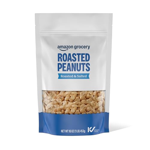 Amazon Grocery, Roasted Peanuts, Roasted & Salted, 16 Oz