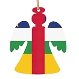 Fácil de colgar: las decoraciones navideñas de madera de la bandera de África Central están equipadas con cordel fino, después de decidir la posición de colgar de las decoraciones navideñas, solo tienes que atar las decoraciones de Navidad de madera y el cordel en ella.