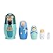 Yoption 5Pcs Russian Nestingdolls, Handmade Wooden Matryoshkadoll Jesus Nativity Nestingdoll Set for Christmas Easter Birthday Gift Party Home Decorations
