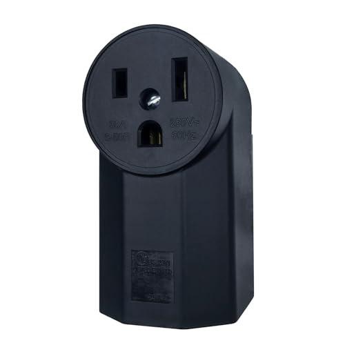 FLRBAGSTO NEMA 6-50 Outlet 2 Pole 3 Wire 250 Volt 50 Amp Surface Mount Receptacle for Welders and Plasma Cutters Industrial Grade UL Listed Black