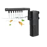 Fish Tank Filter, 3 in 1 Fish Tank Submersible Pump, Low Noise Design with Spray Rod, 5W Built-in Filter Pump, with Oxygenation Function, Suitable for Small Aquariums/Turtle Tanks/Fish Tanks