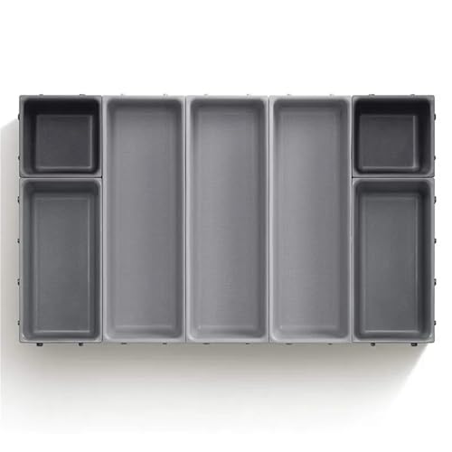 AMEEDA Cubertero Cajon Caja de almacenamiento con cajón for cocina, 7 piezas, organizador cubiertos, combinación libre, separado, multifunción, artículos diversos, papelería, bandeja escritorio