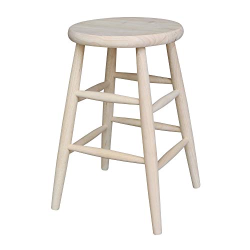 International Concepts 24-Inch Scooped Seat Stool, Unfinished #TOP18