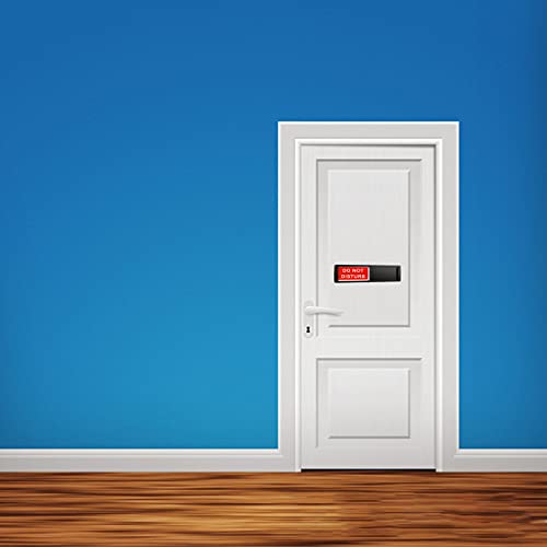 Image of Do Not Disturb /Please Knock Sign,Privacy Door Sign for Home Office Restroom Conference Hospital Hospital, Non-Scratch Magnetic Slider Door Indicator, 7'' x 2'' - Black