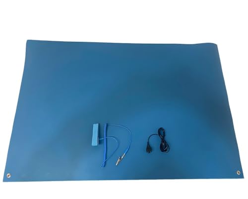Image of CHIP QUIK CQ-ESD-MAT-2x3 2 x 3 Foot ESD Mat 2mm /0.079 inch Thick, Light Blue, 2 Buttons, Wrist Strap, Ground Cord