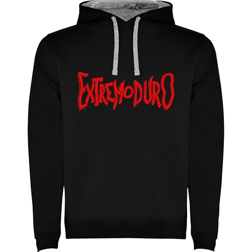 Genérico Sudadera con Capucha EXTREMODURO Negra Hombre | Algodón y Poliéster 280 g/m² | Bolsillo Canguro | Rock Español (FR/ES, Letras, M, Regular, Regular)