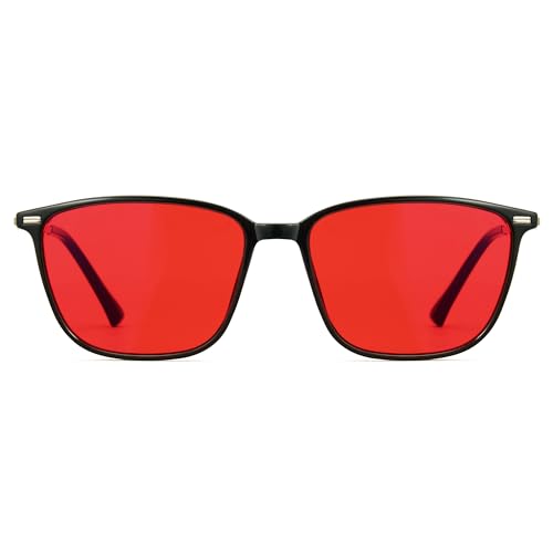 Image of Cyxus Red Tinted Gaming Glasses, High-Brightness Screen Blue Light Blocker, Reinforced TR90 Eyewear for Ultra-Bright Monitors, Outdoor LED Displays