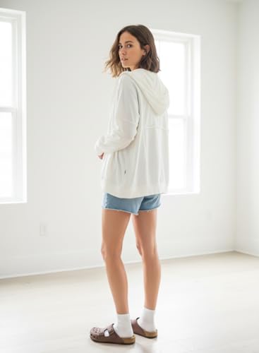 Image of Womens Oversized Cardigan Hooded Open Front Sweatshirt Drop Shoulder Long Sleeve Fall Jackets Outwear