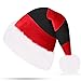Christmas Hat, Santa Hat, Christmas Gifts for Women and Men, Thickened Soft Velvet Fabric, Xmas Hat Suitable for Christmas Eve New Year Party Decorations(Red Black Stripes)