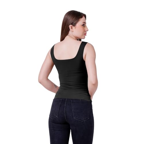 Image of Sizi Women Padded Camisole Workout Top| Tank Top with No Trace,Square Neck Seamless Vest,Elastic Removable Wide Shoulder Strap Camisole