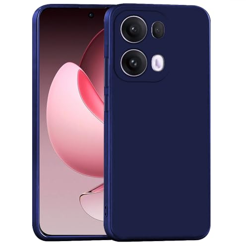 Image of Back Cover for Oppo Reno13 Pro 5G | Full Camera Protection | Premium Liquid Silicon Case | Flexible Bumper Case for Oppo Reno13 Pro 5G (Dark Blue)