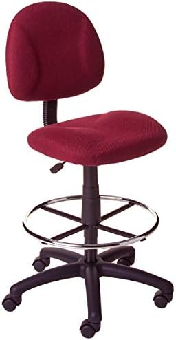 Boss Office Products Ergonomic Works Drafting Chair without Arms in Burgundy