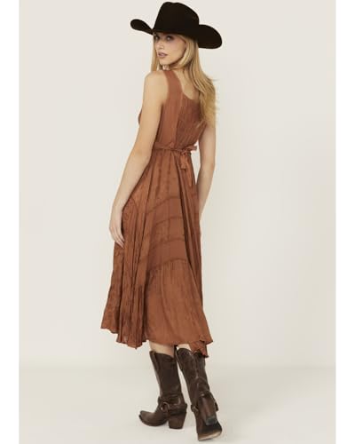 Image of Scully Ash Grey Full Length Lace-Up Front Womens Sleeveless Dress HC118