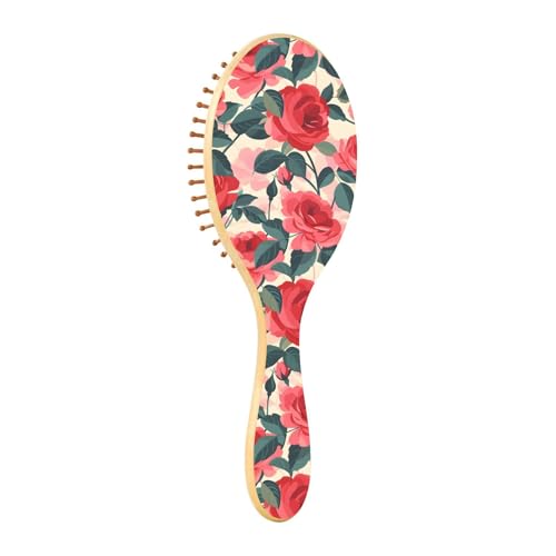 Wet Brush - Cepillo desenredante para todo tipo de cabello, cerdas suaves que se deslizan a través de los enredos con facilidad, azulejo de color rojo rosa para cabello húmedo y seco