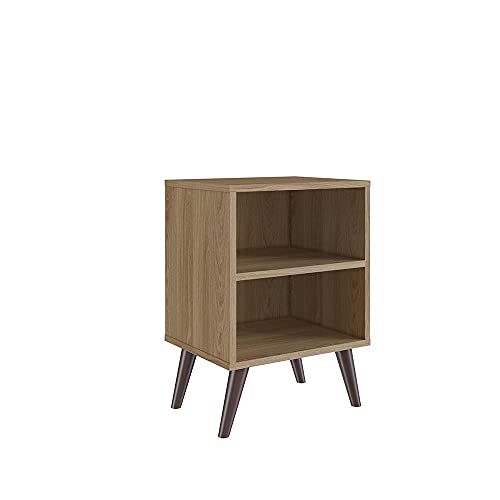 Mesa de Cabeceira Retrô com Prateleira Completa Móveis Oak