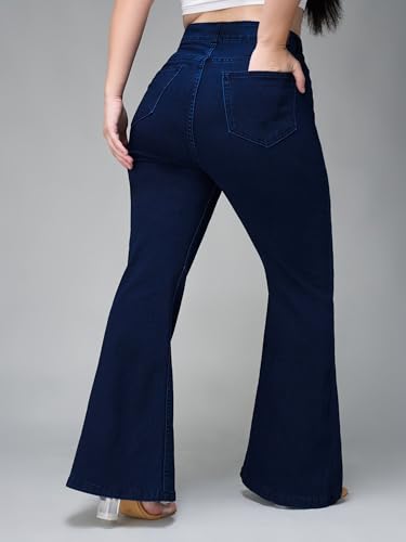 Image of Miss Chase A+ Women's Bootcut High Rise Regular Length Stretchable Denim Jeans