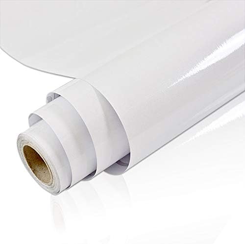 YENHOME Glossy White Adhesive Vinyl Cabinet Liner 24" x 118" Waterproof Self Adhesive Drawer and Shelf Liner for Kitchen Cabinets Removable Peel and Stick Wallpaper for Furniture Wardrobe Renew