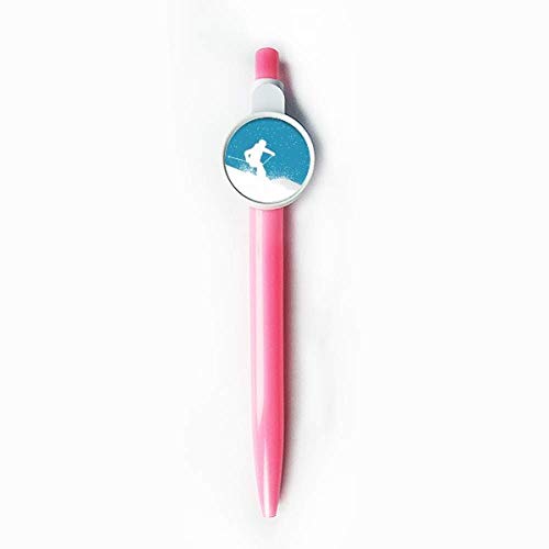 Stylo à bille rétractable bleu ski idéal cadeau pour passionné de montagne