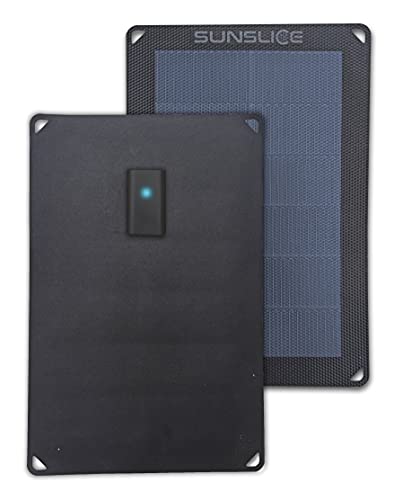 [Sunslice] New Generation 6W Flexible Solar Panel. Powerful and Much Lighter, Ultra Thin, Unbreakable. for Smartphone, Ideal for Camping and Hiking - Black 