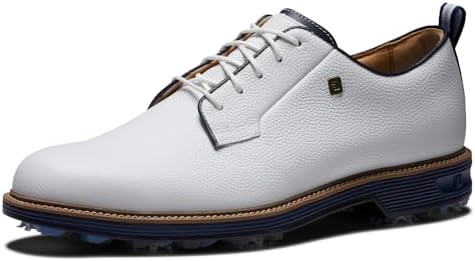 FootJoy Men's Premiere Series Field Golf Shoe, White Navy, 6.5 US