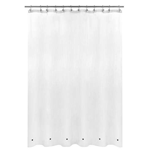 Image of Mrs Awesome Long Shower Curtain Liner with 6 Magnets 72 x 80 inch Frosted Thick PEVA Waterproof Plastic Shower Curtain 72x80, Frost
