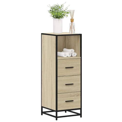 Brokky Armario de baño Madera Muebles auxiliares de baño Bathroom Cabinet Mueble de baño contrachapada Roble Sonoma 35x37,5x100cm / 849250