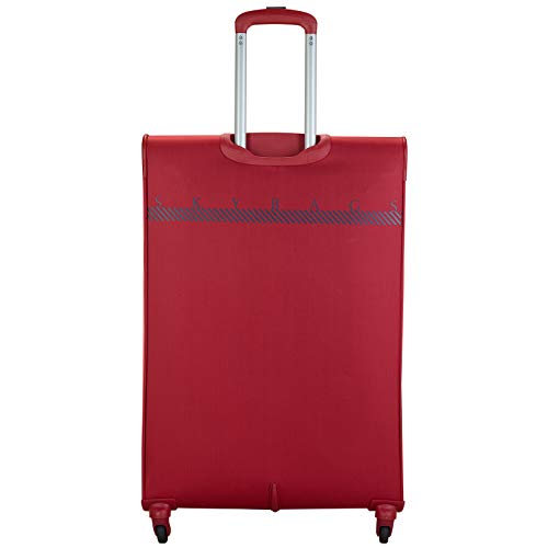 Image of Skybags Polyester 80.5 Cms Red 4 Wheels Spinner Softshell Sided Carry-On Luggage(Stairw81Crd), 51.5 Centimeters, 32 Centimeters, One Size,Medium + Large