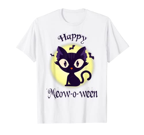 Scary Halloween Negro Gato Camisa Niños Niñas Niños Divertido Gato Camiseta