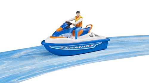 bruder 63150 - Personal Water Craft mit Fahrer - 1:16 Jetski Wasser-Fahrzeug Spielzeug Boot Mensch Mann Figur