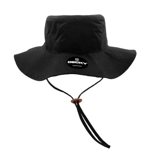 Chapeau de soleil Decky Boonies noir en ripstop premium de taille S/M