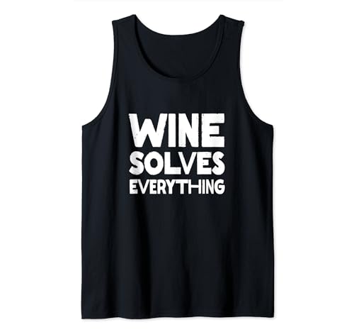 Wine Solves Everything - Divertente slogan "Food & Drink" Canotta