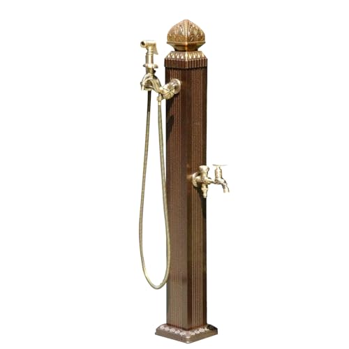 Grifo independiente para exteriores, soporte de manguera de jardín retro con columna de agua vertical, hidrante duradero para fuente de jardín