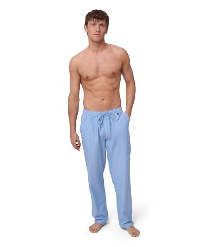 DANISH ENDURANCE Pantalones de Pijama para Hombre, 100% Algodón Orgánico, Azul Claro, L DANISH ENDURANCE Pantalones de Pijama para Hombre, 100% Algodón Orgánico, Azul Claro, L